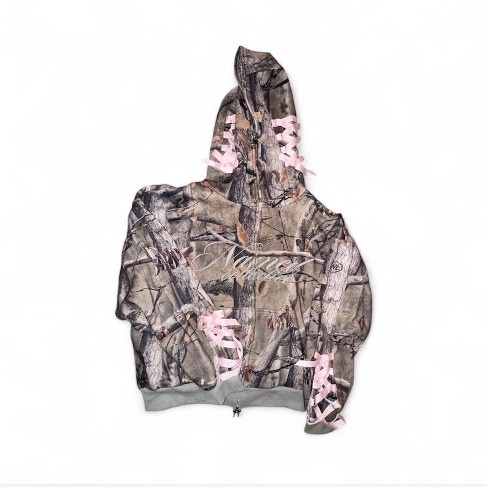 Women's Camouflage Hoodie with Pink Accents